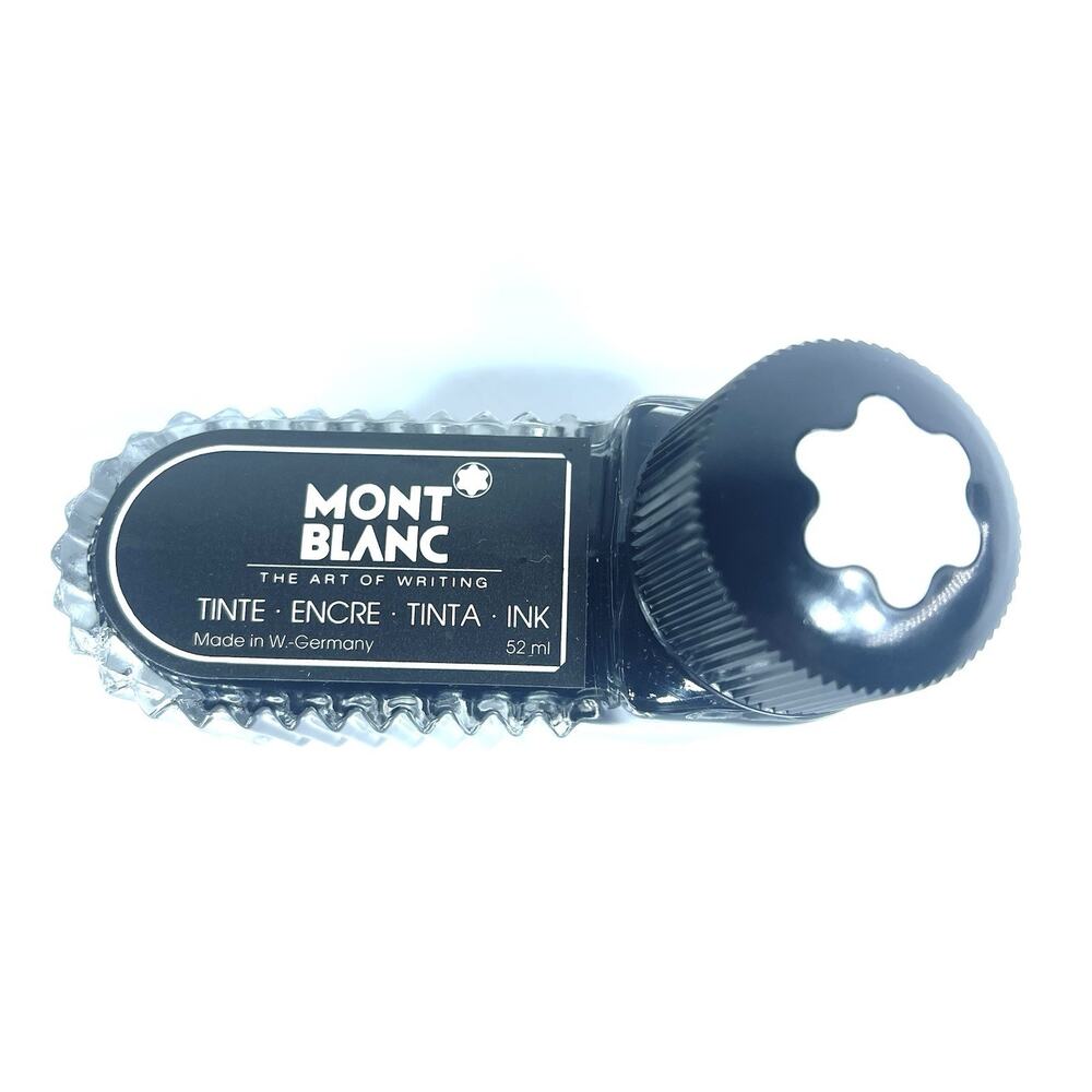 Montblanc Ink Bottle 52ml Black Glass‎ Inkwell Made in W. Germany Vintage